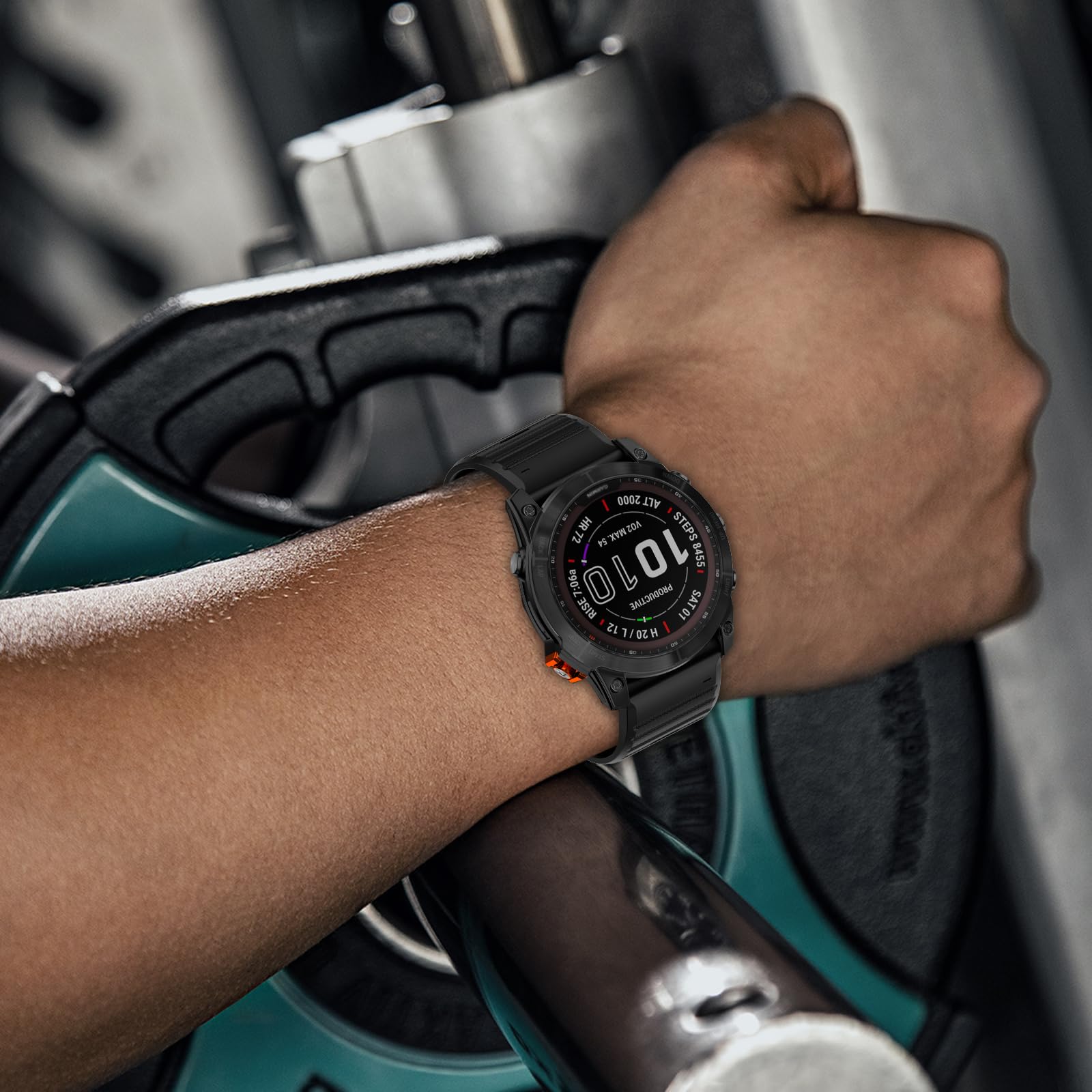 Cinturino in silicone da 22 mm, compatibile con Garmin Fenix 8/8pro 47 mm/Fenix 7/7pro/6/6 pro/5/5 plus, Quickfit per Descent G2/G1/Forerunner 970/965/955/Approach S70/Quatix 8/tactix 8 47 mm
