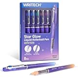 Liquid Ink Rollerball Pens: 8ct Assorted Colors Fine Point Tip 0.7mm Roller Ball Rolling Pen for Smooth Writing Coloring Drawing Journaling No Bleed & Smear &Smudge Multi Colored