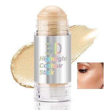 Highlighter Makeup Stick, Face Shimmer Highlighter Brightener, Illuminator Highlight Contouring Stick, Creamy & Blendable Color