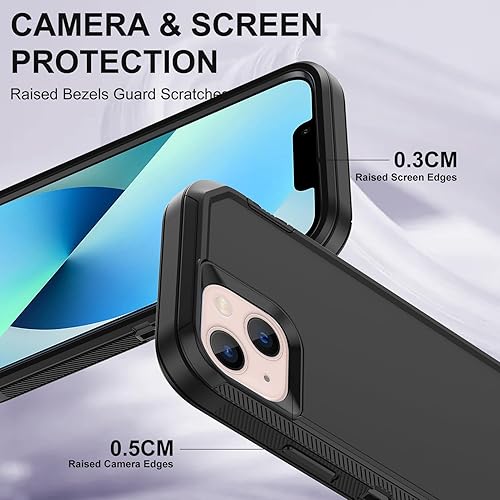 Miniatura 3 de Annymall Funda para iPhone 13 Mini con 2 protectores de pantalla, protección contra caídas a prueba de golpes, cuerpo completo, resistente, 3 capas,