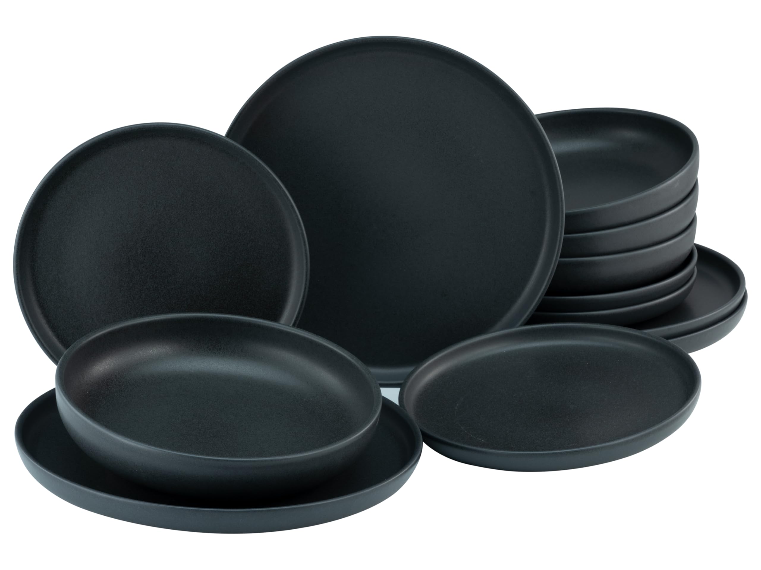 Creatable Série Uno Black 22979 Service de table 12 pièces en grès