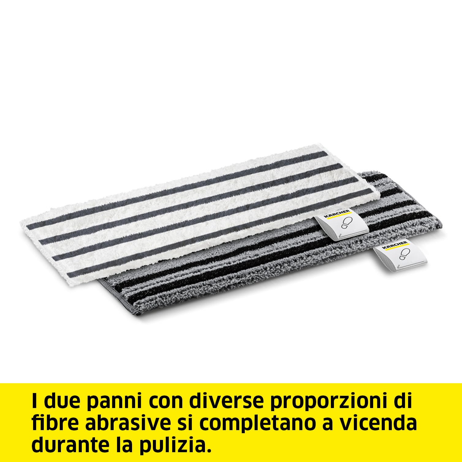 KÄRCHER Set panni pavimento EasyFix, 2 panni abrasivi di alta qualità per una pulizia accurata e igienica dei pavimenti duri, accessori originali per i pulitori a vapore KÄRCHER