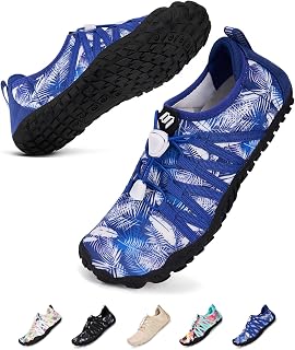 Unisex Barfußschuhe Damen Herren Traillaufschuhe, Weich Leicht Fitnessschuhe mit rutschfest Sohle & Breiter Zehenbox, Schnell Trocknend Badeschuhe