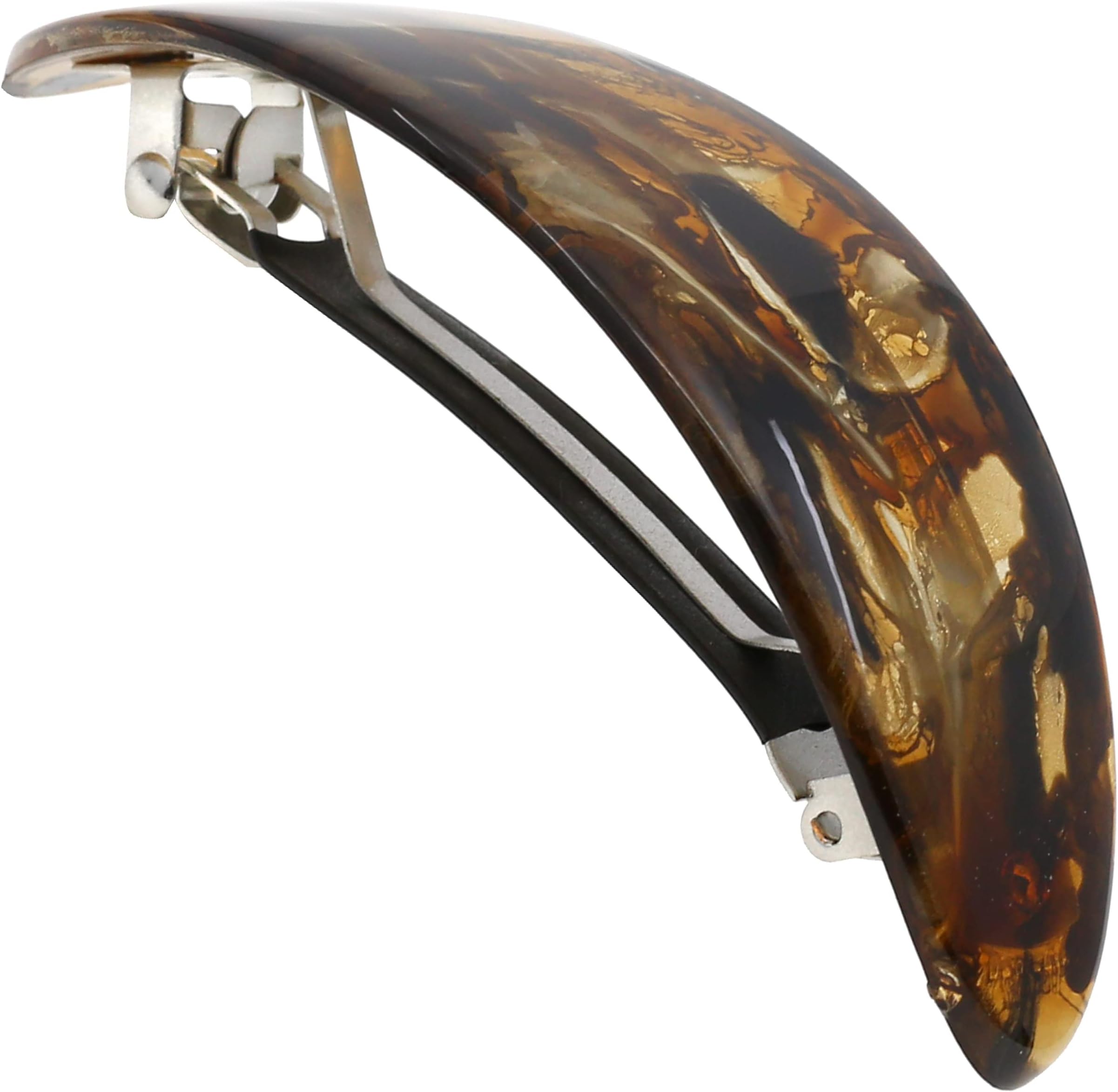 Camila Paris CP3322 French Hair Barrette Oval For Thick Curly Wavy Long Hair, Strong Hold Grip Hair Clips for Women, No Slip Rubberized Metal Clasp, Styling Girls Hair Accessories, Made in France