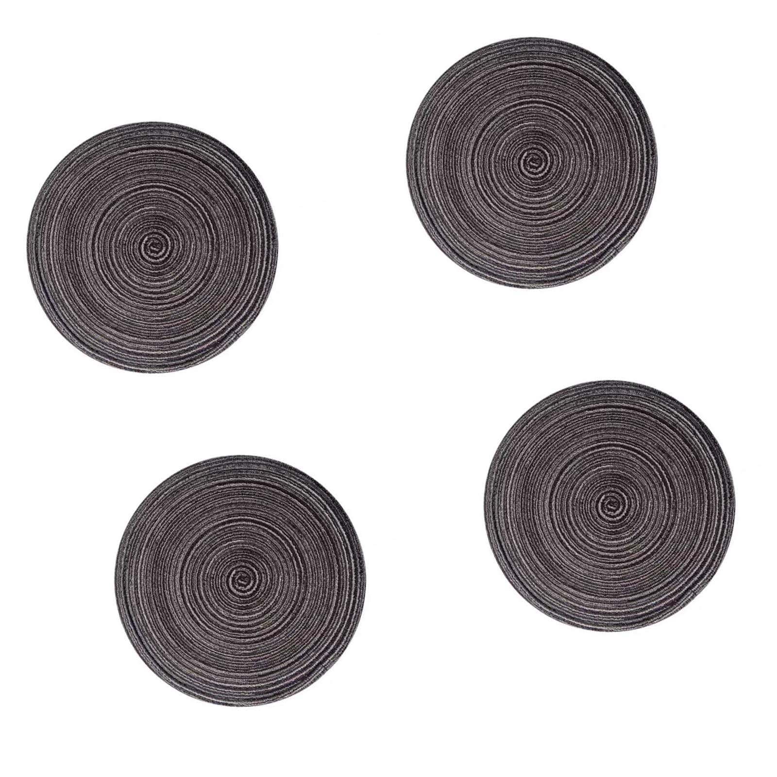 hogtnd Set of 4 Round Braided Woven Placemats Coasters Faux Rattan Coasters 30x30cm Placemat with Heat Resistant and Easy Wipe Heat Resistant Placemats