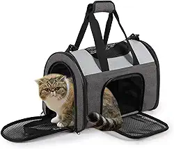 JESPET Suporte de canil macio para animais de estimação para cães pequenos, gatos, filhotes, transportadores de gatos aprovados pela companhia aérea, bolsa de viagem e assento de carroJESPET 16" x 10" x 11" cinza