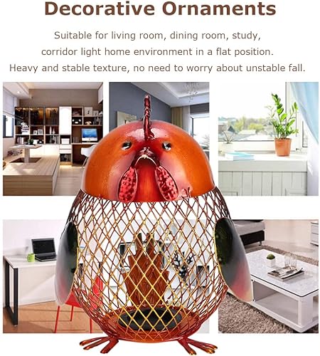 Miniatura 5 de Banco de dinero, alcancía en forma de pollo, caja de ahorro de dinero de pollo de hierro, escultura moderna decorativa, alcancía creativa de