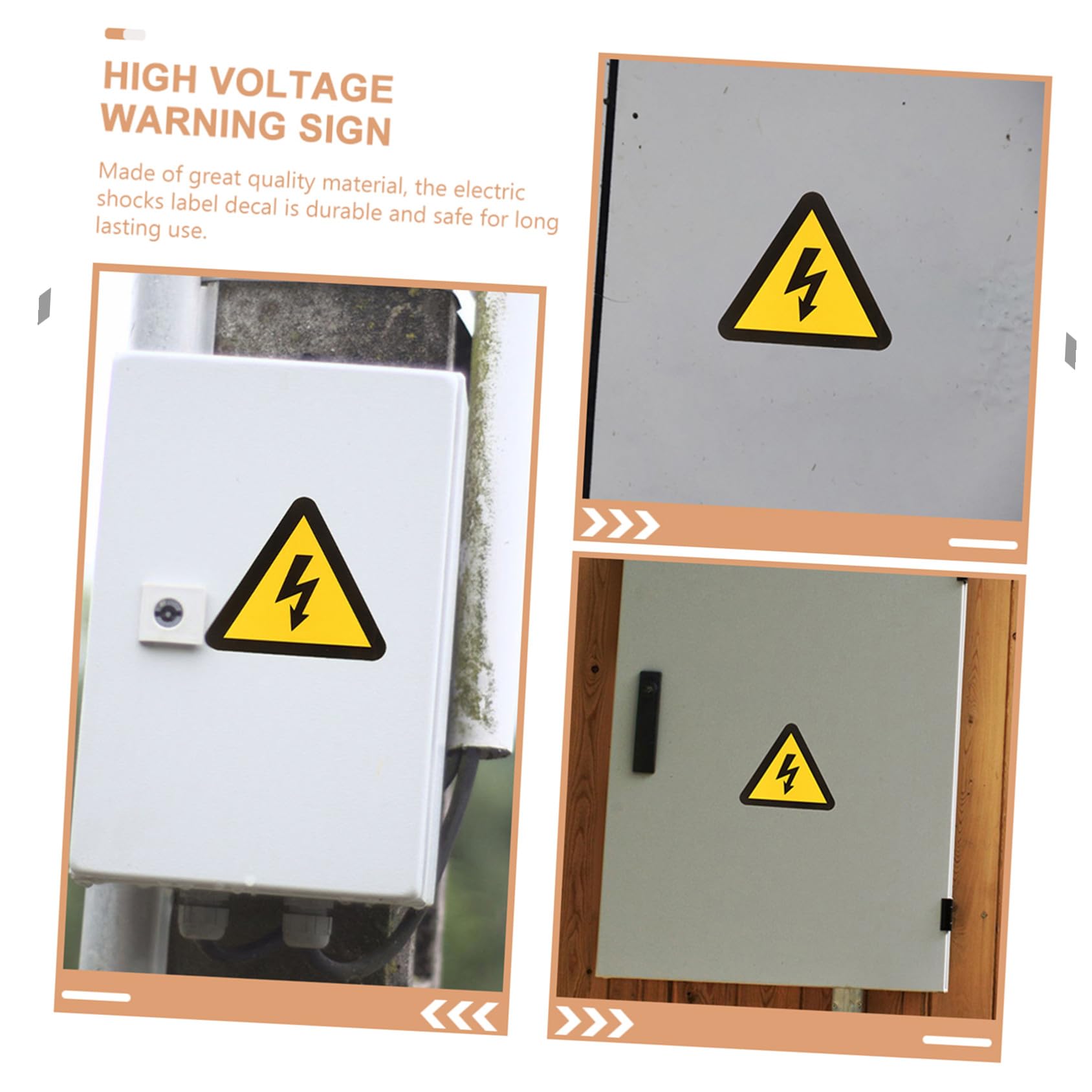 Autocollants de Sécurité Électriques Jaunes 24 Pcs, Adhésifs