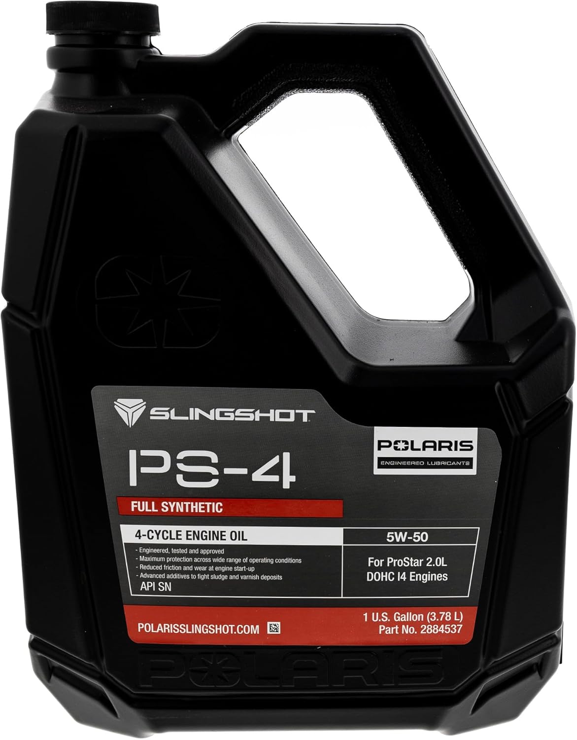 PS-4 5W-50 Full Synthetic Oil 1 Gallon 2884537 Genuine OEM Polaris Slingshot 4-Cycle Engine Oil