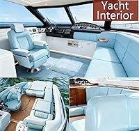 Vista 3 de CDY Marine Vinyl Faux Leather Sheets: Soft Waterproof Synthetic Fabric Material Faux Leather 54" x 36" Very Suitable for Making Crafts DIY Light Blue