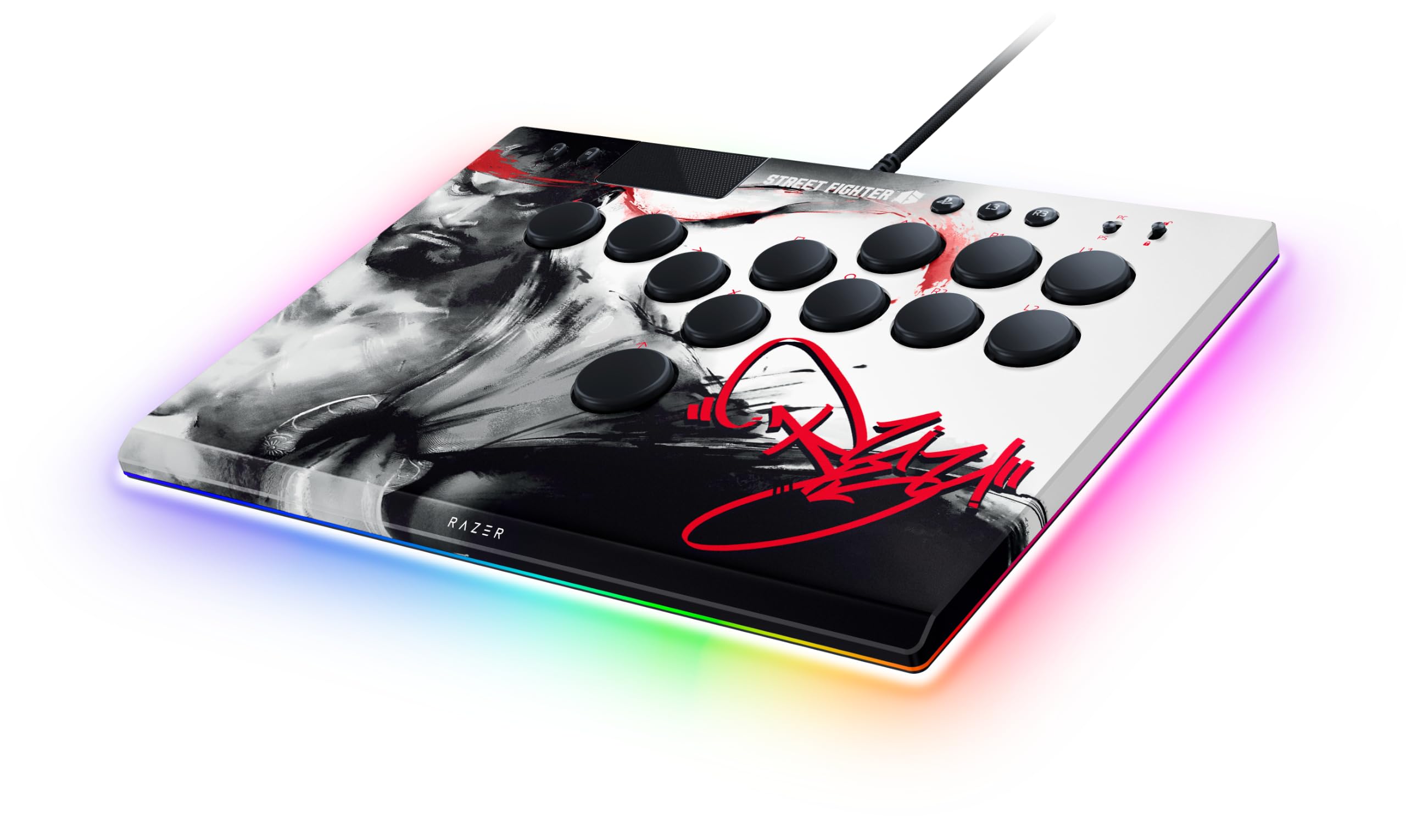 Razer Kitsune Ryu Edition - Manette d'arcade optique pour PS5 et PC - Disposition avec 4 boutons directionnels de précision - Commutateurs optiques linéaires plats | Édition Ryu