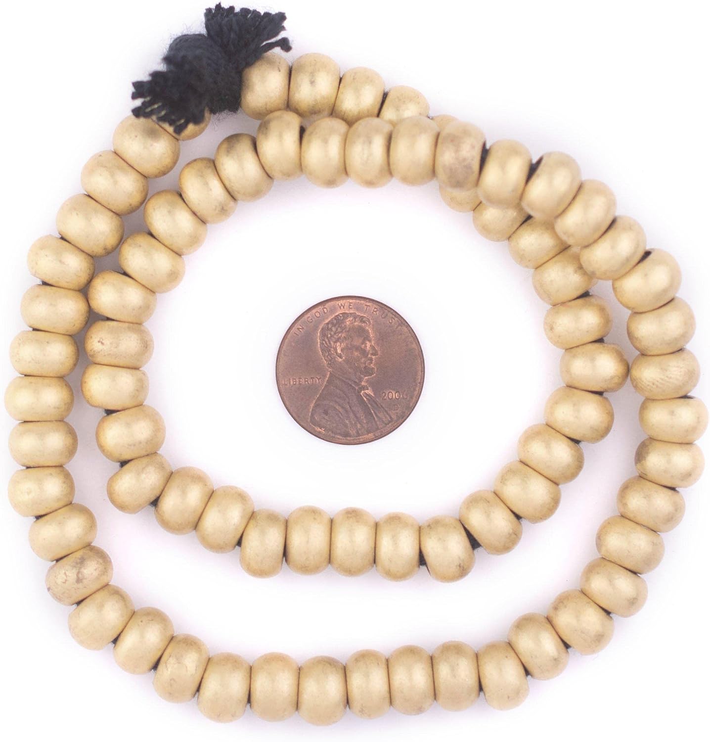The Bead Chest Brass Padre Beads 9mm, Full Strand of Quality Metal Spacers for DIY Jewelry Design