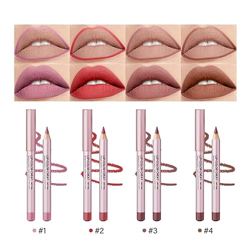 4 Pcs Lip Liner Pastes Matte Lip Lipstick Liner Pencil Set Lipstick Makeup Supplies For Women And Girl