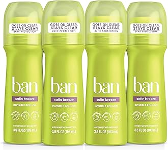 Invisible Roll-on Antiperspirant Deodorant for Women and Men, 24-hour Underarm Odor & Sweat Protection, Satin Breeze, 3.5 Oz, Pack of 4