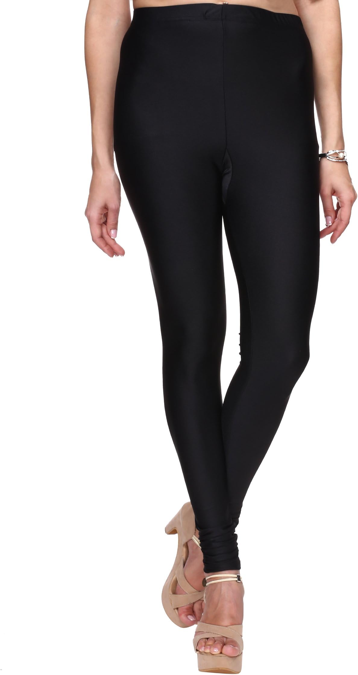 Women's and Girls Slim Fit Nylon Shining Lycra Churidar Leggings - Available Size - M, L, XL, 2XL, 3XL,4XL