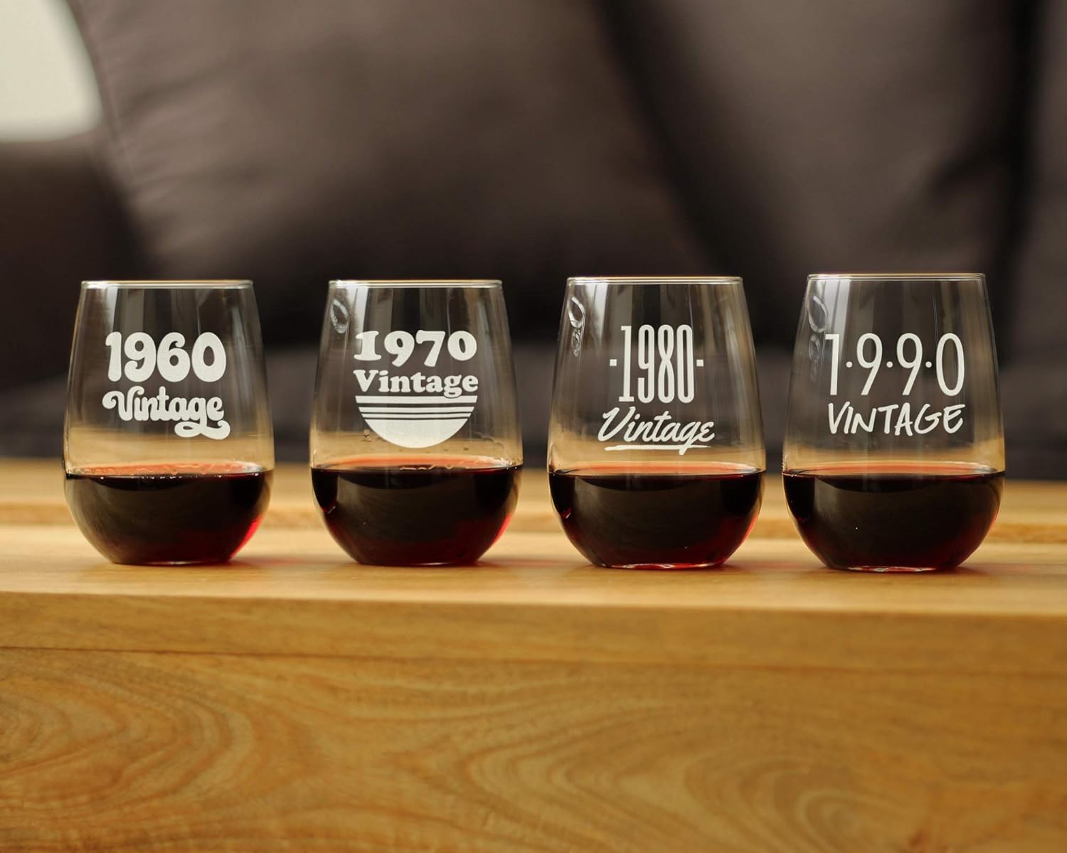 Bevvee Vintage 1980 Stemless Wine Glass - 46th Birthday Gifts for Women & Men Turning 46 - Bday Party Decor - Large 17 oz - Image 7