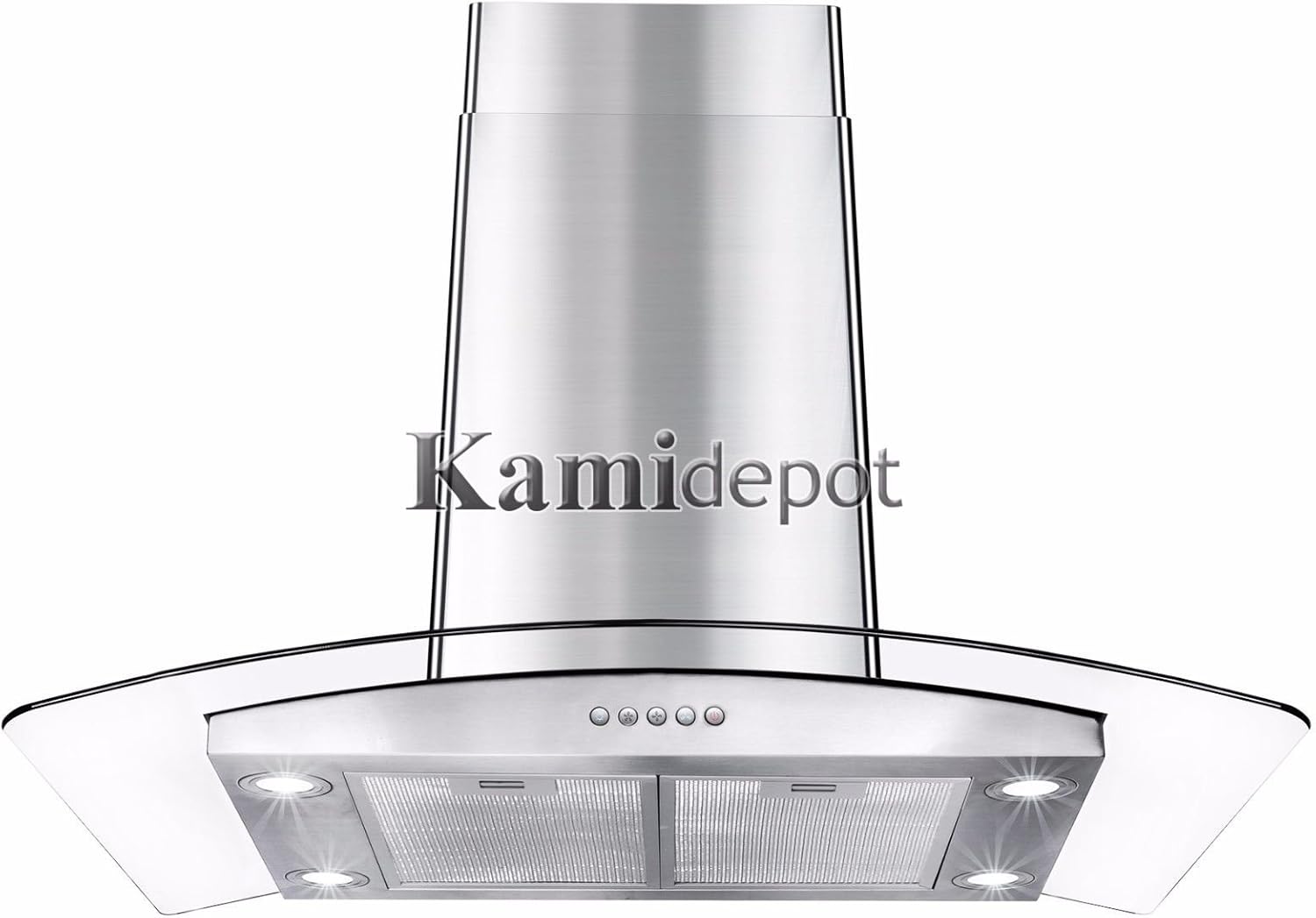 36" Island Range Hood stainless steel Kitchen Fan Glass