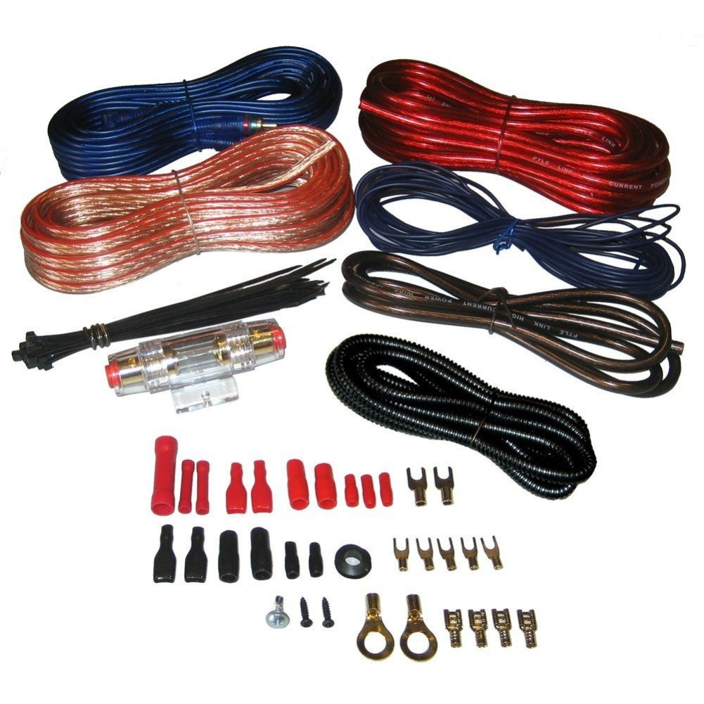 KIT CAVI RCA DA 8 AWG PYLE PLMRAKT8 + ALIMENTAZIONE DA 500 WATT RMS E 1000 WATT MAX MARINI BARCA BOAT CAMPER PISCINA INTERNO ESTERNO X COLLEGAMENTO AMPLIFICATORI ALTOPARLANTI E STEREO