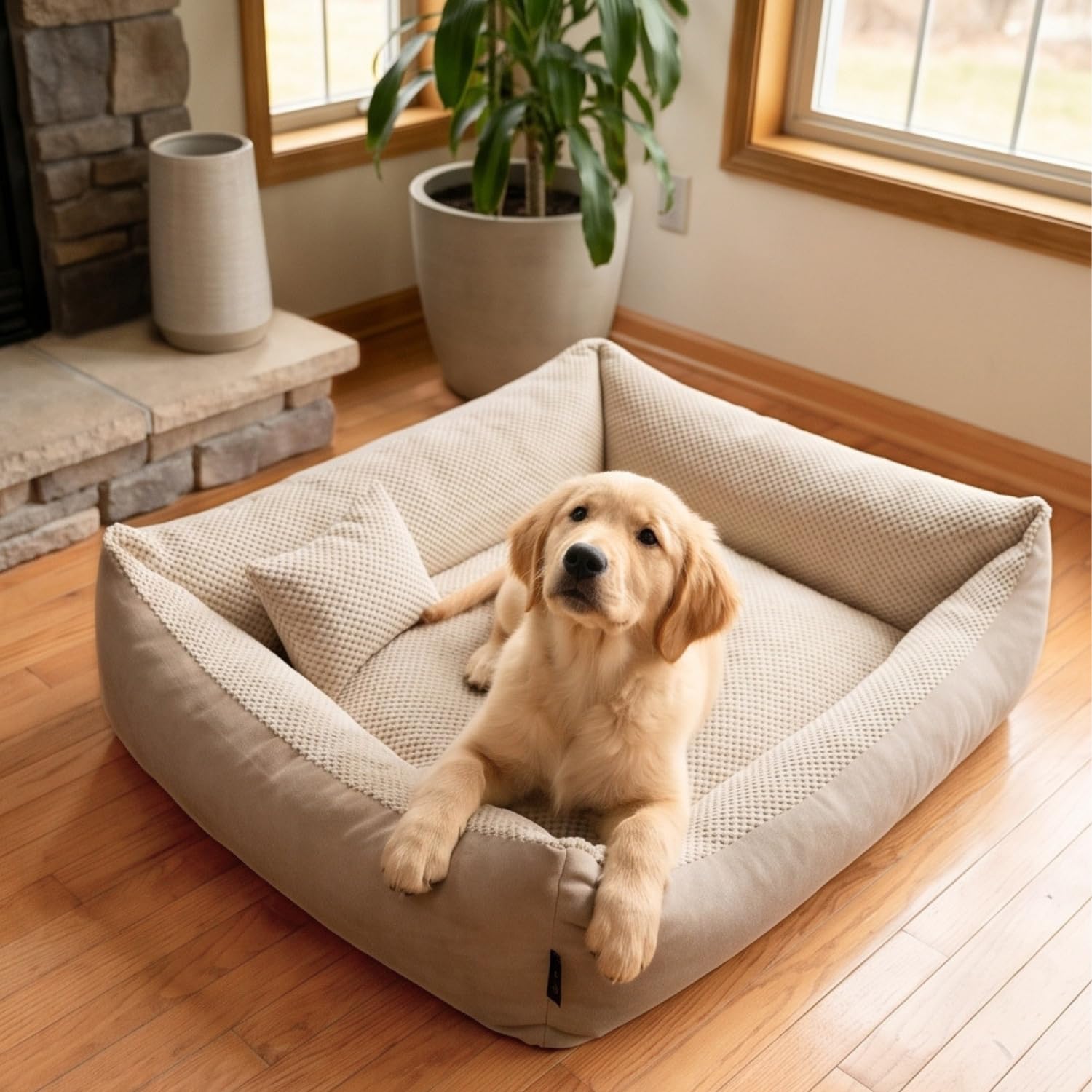 Bedsure Zacht Hondenbed Voor Middelgrote Honden - 91x68x20 cm Cord