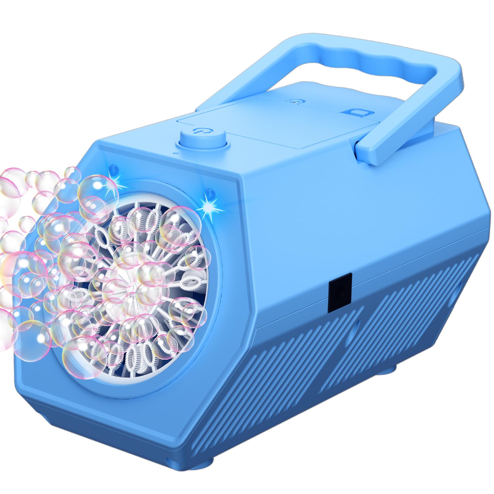 Bubble Machine - 18000+ Bubbles Per Minute, Bubble Machine for Kids, Automatic Bubble Machine, Portable Bubble Makers, Powered by USB or Batteries (Blue)