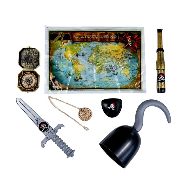 TRIXES Set de Accesorios Pirata para niños - Disfraz Infantil