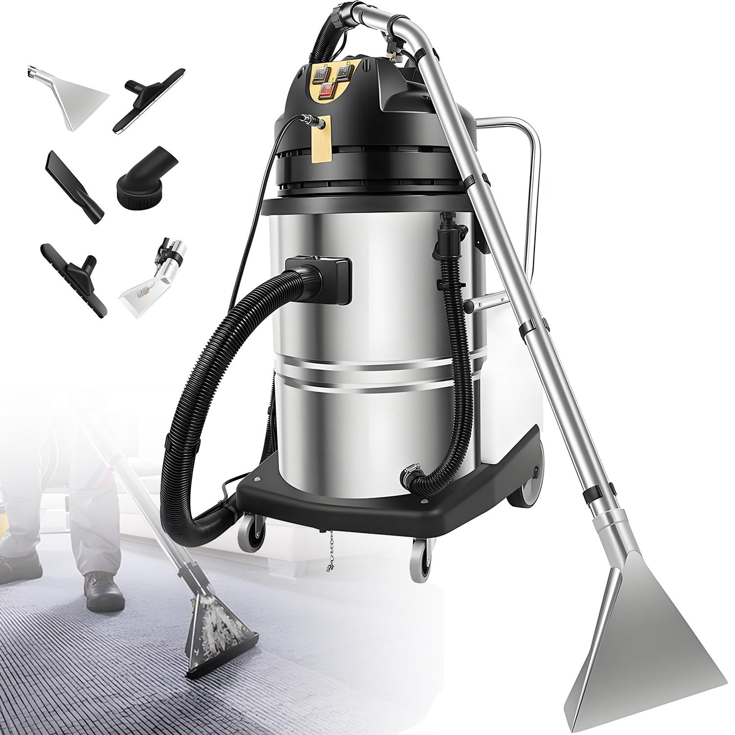 GTHTUHFD Portable Carpet Cleaner Machine, 3-In-1 Wet Dry Vacuum For Upholstery, Floors, Hotels And Offices-60L,60l
