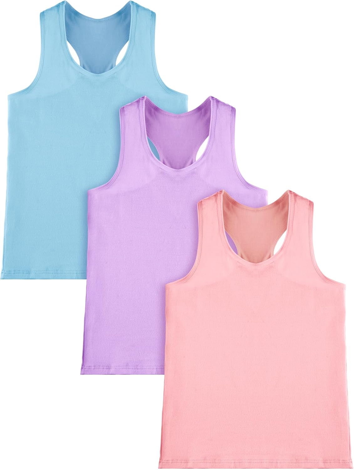 Boao 3 Pieces Girls Dance Tank Top Racerback Crop Tank Top Sleeveless Dance Outfit for Ballet Gymnastics Wear