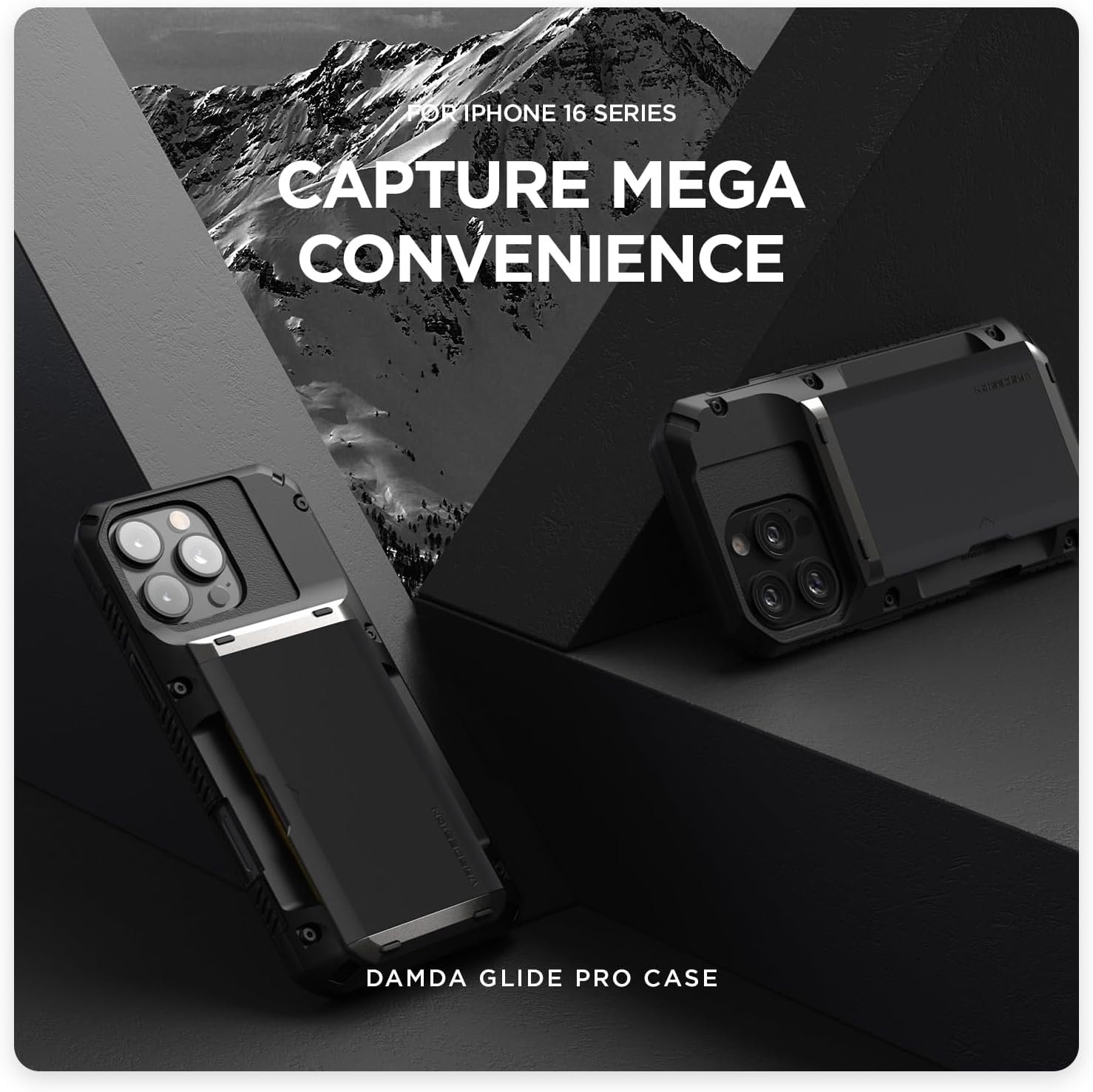 VRS DESIGN Damda Glide Pro Card Holder Case for iPhone 16 Pro Max (2024), Sturdy Semi Auto Card Slot Wallet [4 Cards] Case Designed for iPhone 16 Pro Max (2024) Logo Black - Image 6