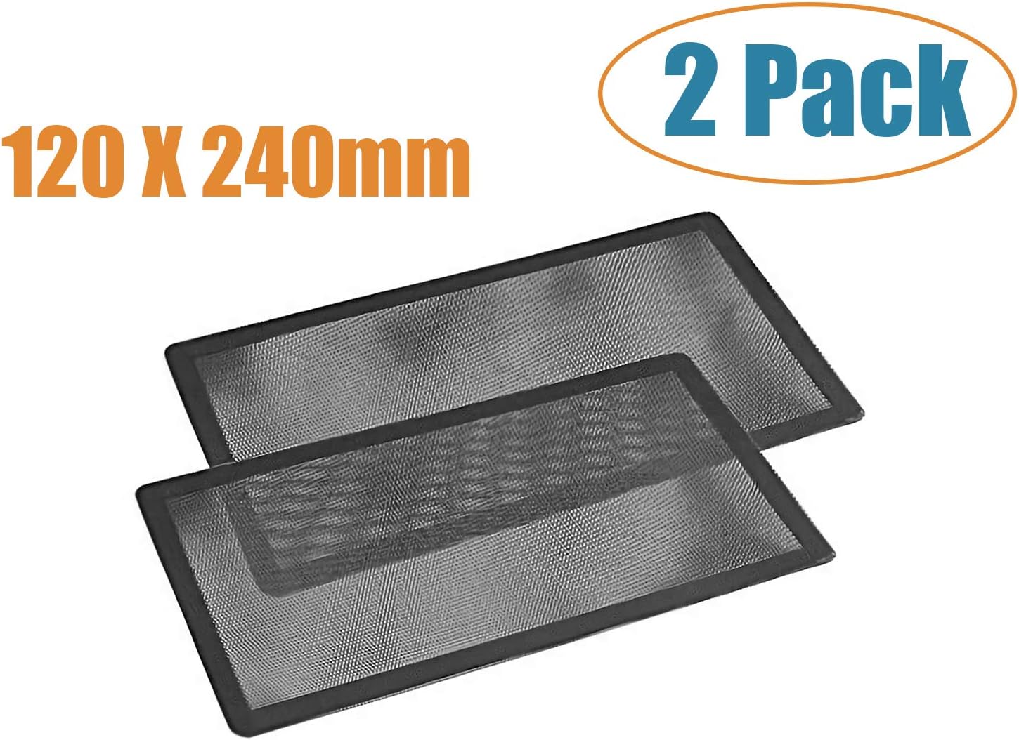 120mm x 2 Magnetic Frame Dust Filter, Computer Dust Filter and PC Computer Case Fan Dust Filter Screen Dustproof Case Cover with Magnet, Ultra Fine PVC Mesh Set of 2