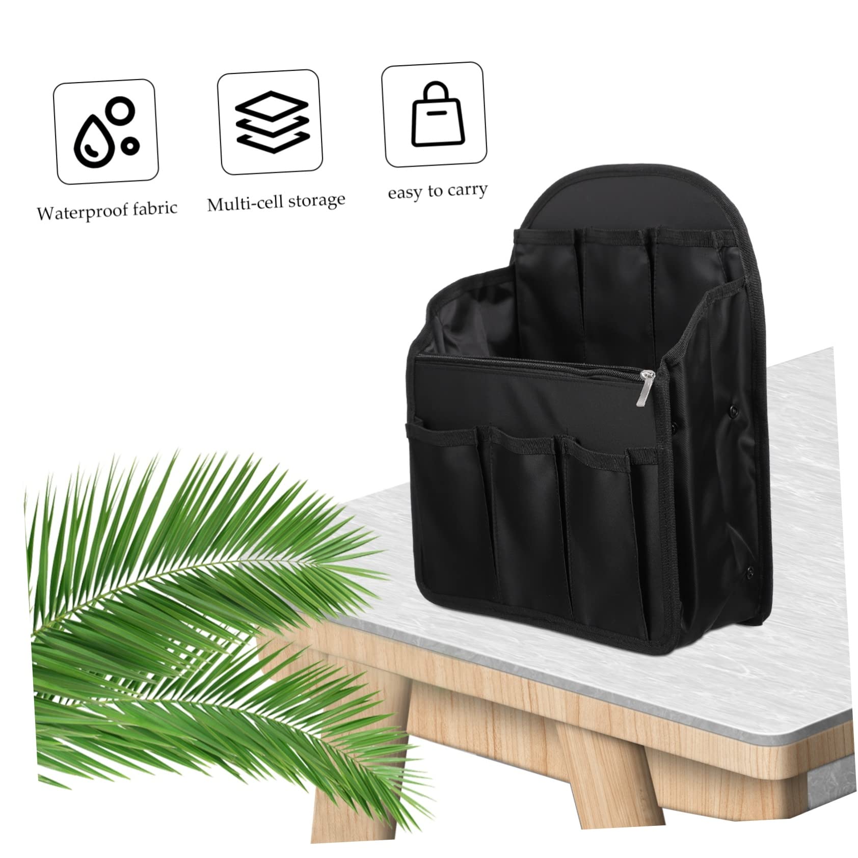 Holibanna Organizador de Mochila Plegable y Transpirable y Múltiples Bolsillos y Ranuras de Nylon Negro Adecuado para Viaje y Almacenamiento para Viaje Almacenamiento