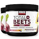 Total Beets Energy Drink Mix 2-Pack, Superfood Beet Root Powder, Nitrates to Boost Energy, Support Circulation, Blood Flow, Nitric Oxide and Stamina, Heart Health Supplement, Force Factor, 60 Servings