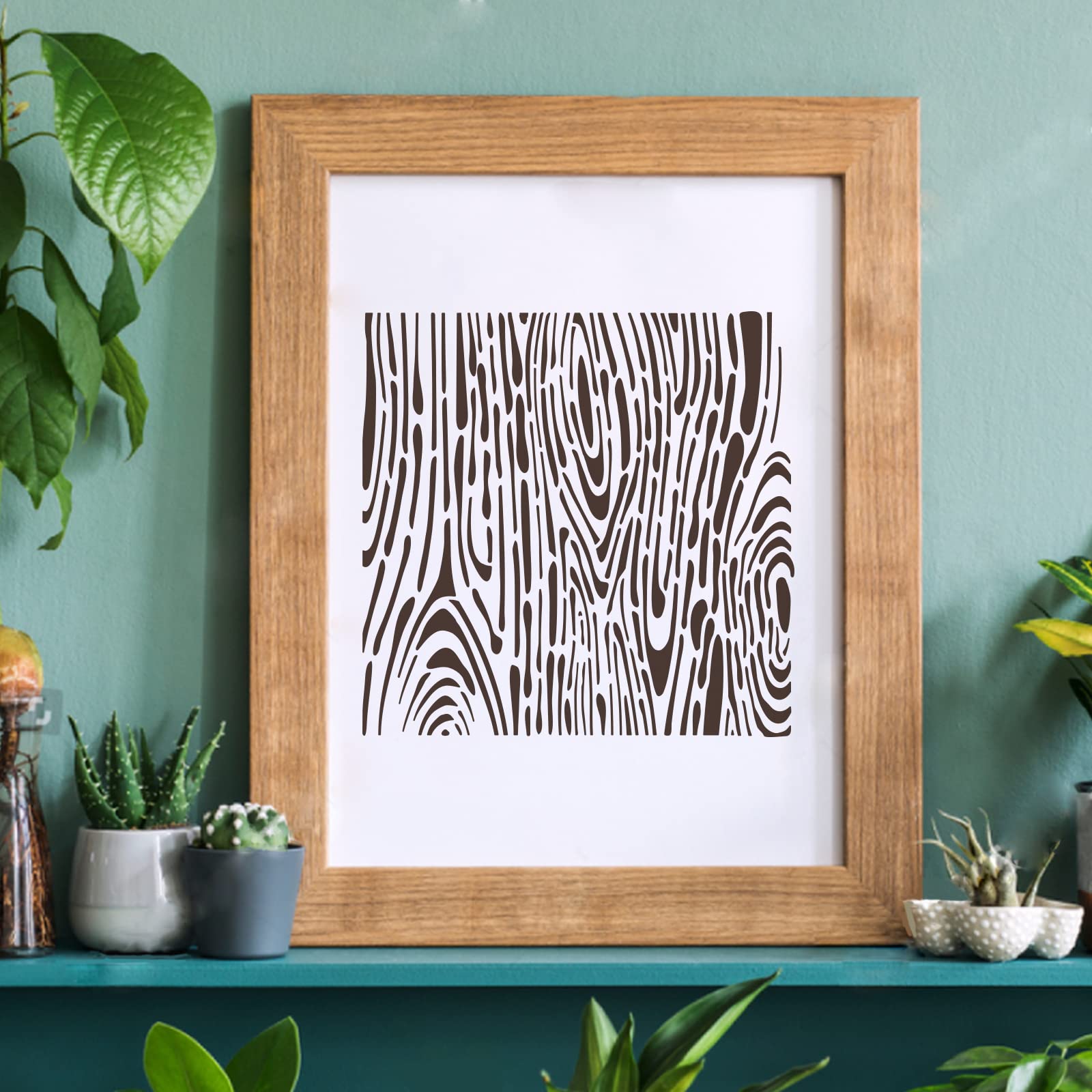 FINGERINSPIRE Stencil Riutilizzabile A Forma Di Albero, 30x30 Cm, In PET Per Pittura Su Pareti, Legno, Pavimenti E Piastrelle