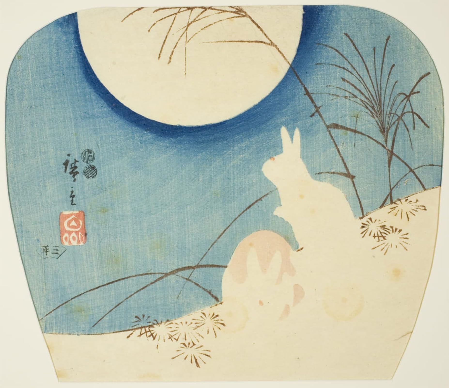ARTXLXXBN Famous Painting Art Wall Decor Abstract Art Picture Moonlight by Utagawa Hiroshige Animal Pictures for Home Decor 60x90cm