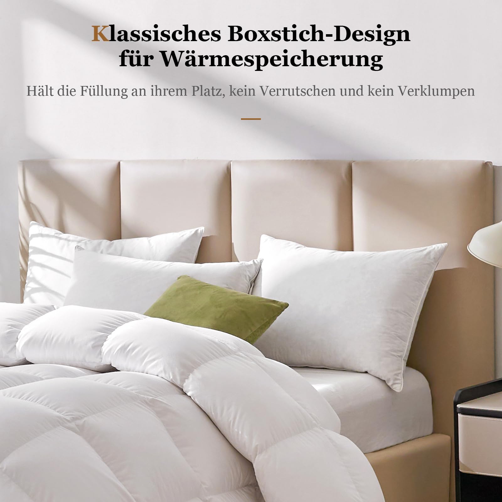 Homyrium Piumino Matrimoniale 240×260 cm 4 Stagioni – Piumone in Piuma e Piumino Naturale (2500 g) – Trapunta Calda, Soffice e Traspirante – Certificato OEKO-TEX e RDS, Bianco