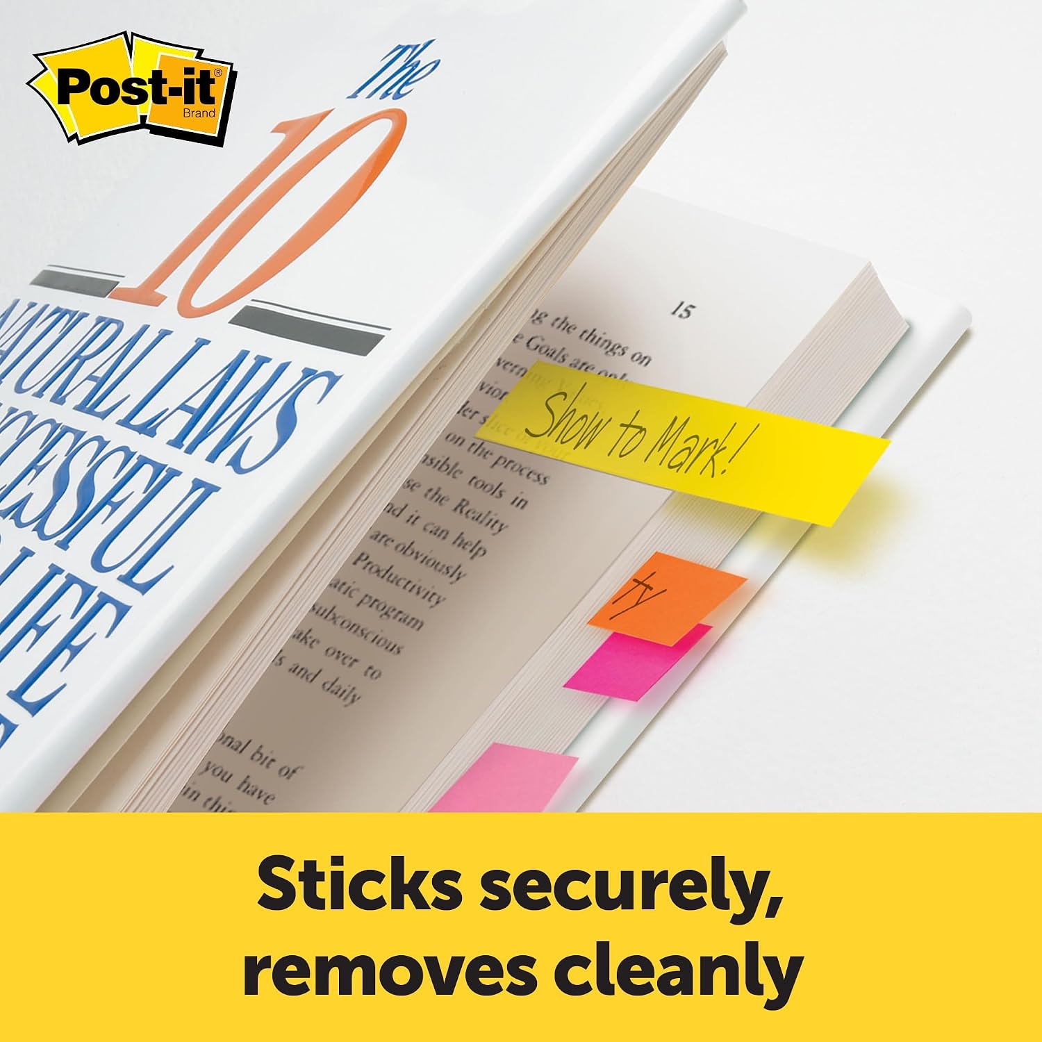 Post-It 6714AU Page Markers Assorted Brights, 50 Strips/Pad (4.7" x 0.3", Pack of 36)