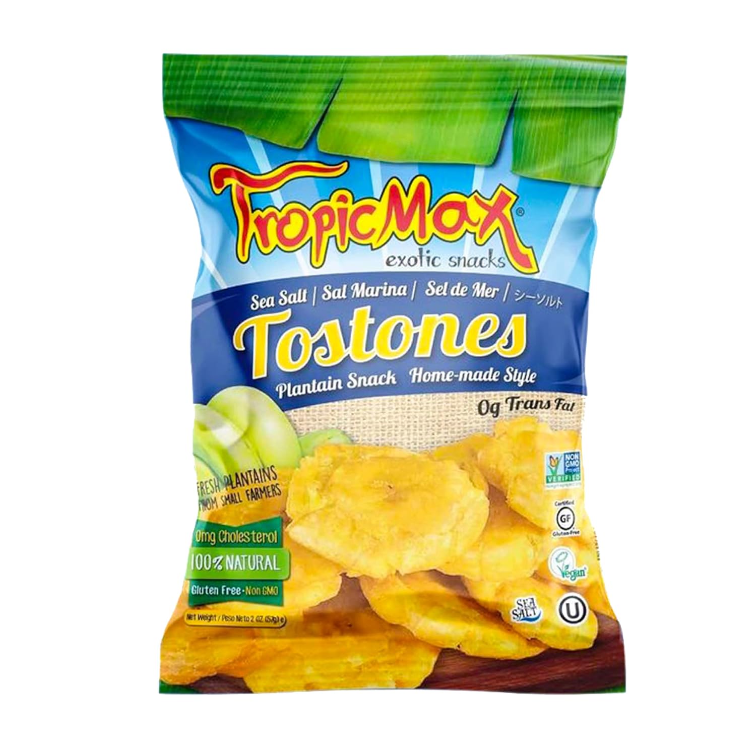 TropicMax Tostones Plantain Chips with Sea Salt Flavor
