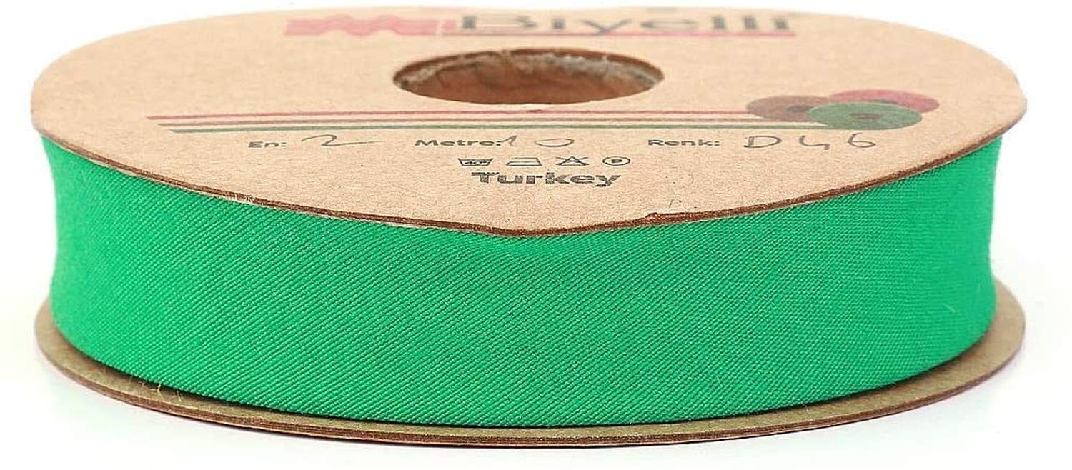 Hobby Trendy Cotton Bias Binding Tape (Single Fold) 20mm-13/16inch (25meters-27.34yds) Garment Accessories Green