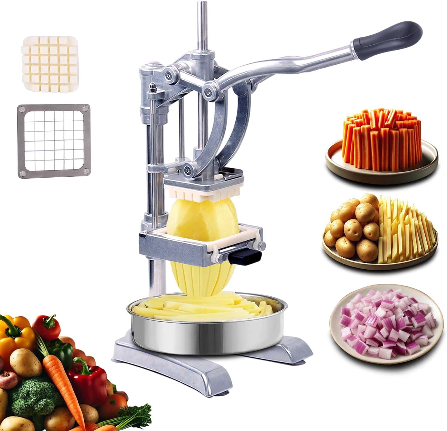 Commercial Vegetable Fruit Food Chopper Stainless Steel Replacement Blades, 1/4" Blades for Restaurants Home Kitchen