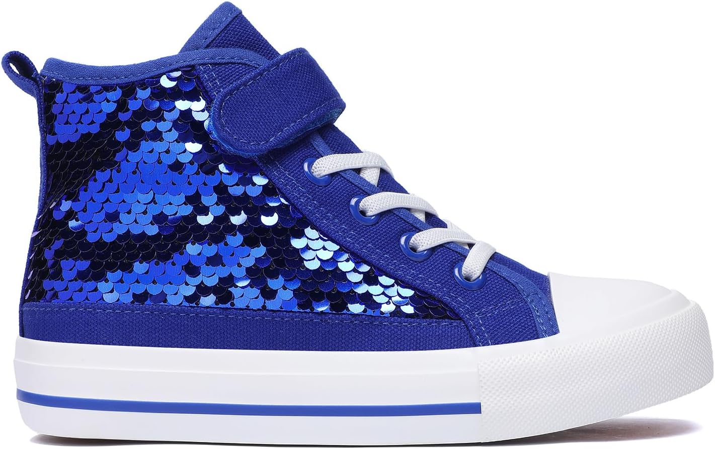 Zoroadke Kids Sparkle Sequins High Top Casual Adjustable Strap Canvas Shoes Girls and Boys Glitter Sneakers - Image 3