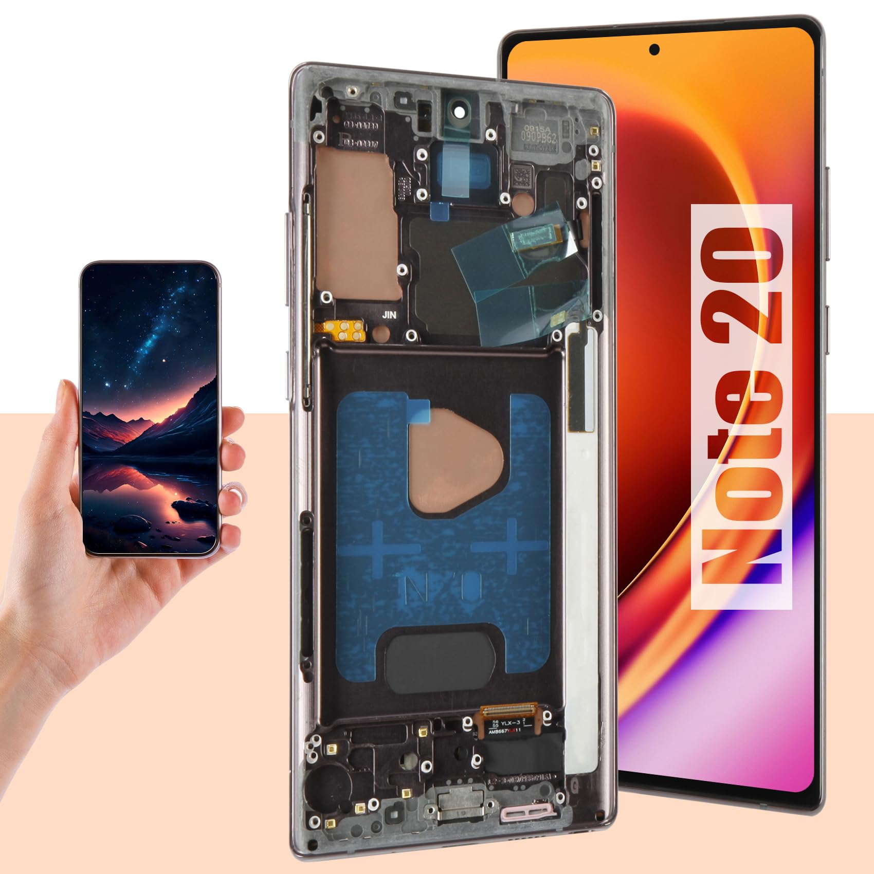 AMOLED LCD For Samsung Note 20 5G/4G Screen Replacement For Samsung Note20 LCD Replacement SM-N980F, SM-N981U Touch Display Digitizer Assembly Repair