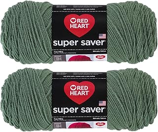 Bulk Buy: Red Heart Super Saver (2-Pack) (Light Sage, 7 oz Each Skein)