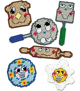 Design Works Crafts Kitchen Buddies Plastic Canvas Magnet Kit - Set of 6 - Buy now