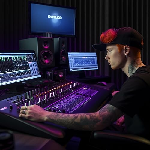 Miniatura 2 de Paquete de 4 paneles de espuma acústica, 48 x 24 x 2 pulgadas, espuma a prueba de sonido, de alta densidad, resistentes al fuego, paneles acústicos