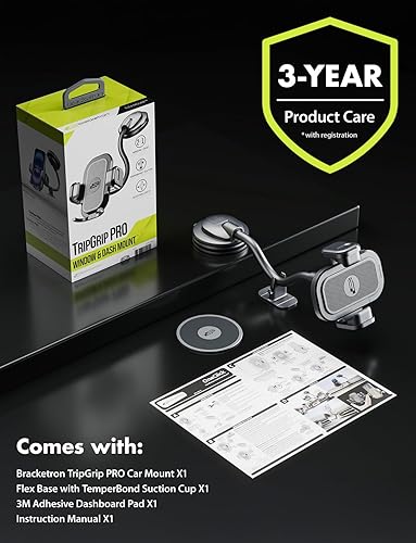 Miniatura 9 de Bracketron TripGrip PRO - Soporte para teléfono de automóvil, soporte para teléfono para tu automóvil con cuello de cisne flexible de 7.5 pulgadas