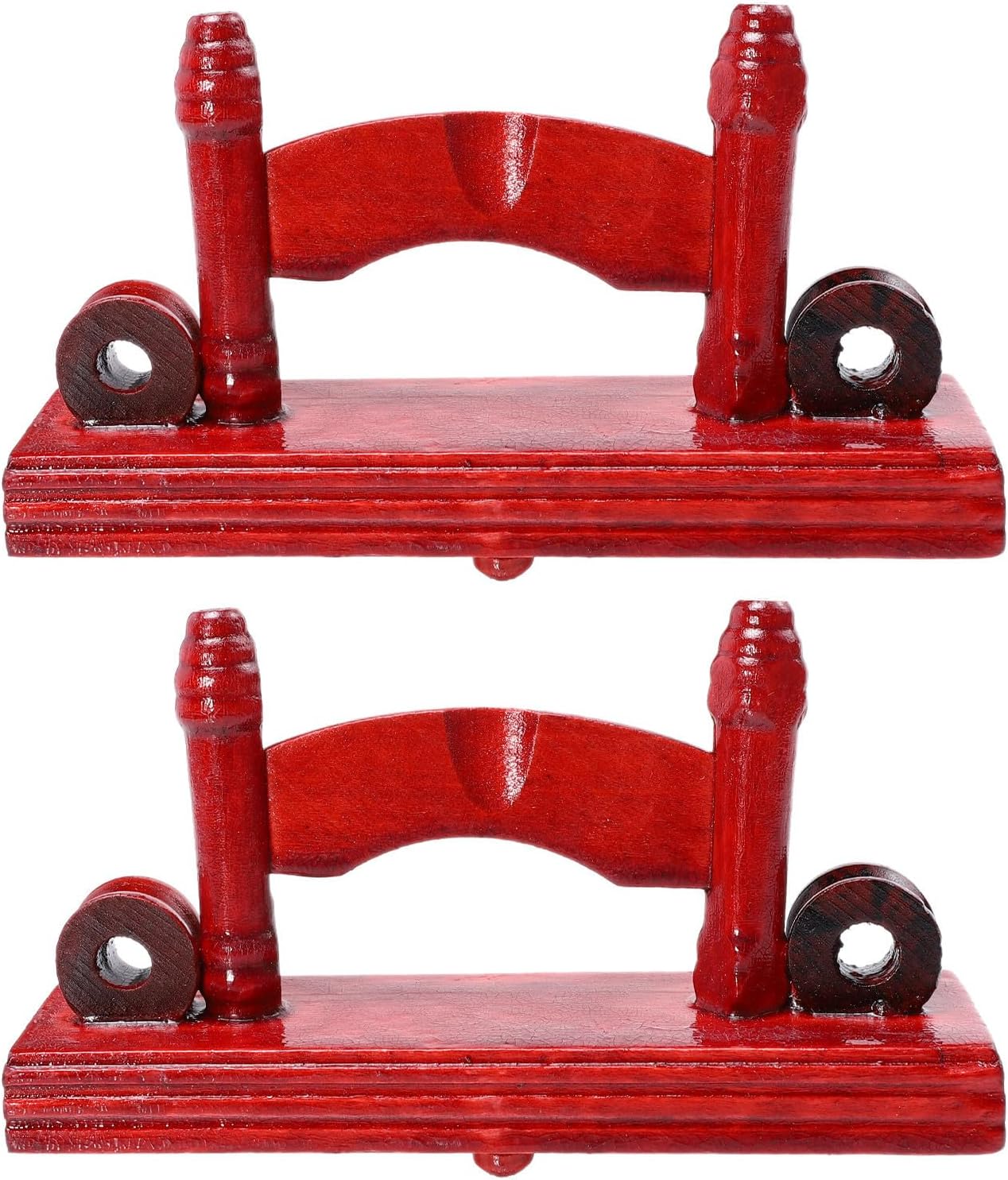 2pcs Wooden Fan Display Stand for Folding Fan, Red Chinese Style Xmas
