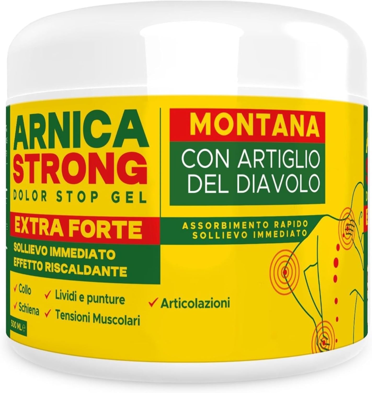 Arnica gel Forte - Arnica Per Cavalli Uso Umano 99% e Artiglio Del Diavolo forte crema riscaldante muscoli sportiva per massaggio cervicale e lombare-ImmunoSTRONG
