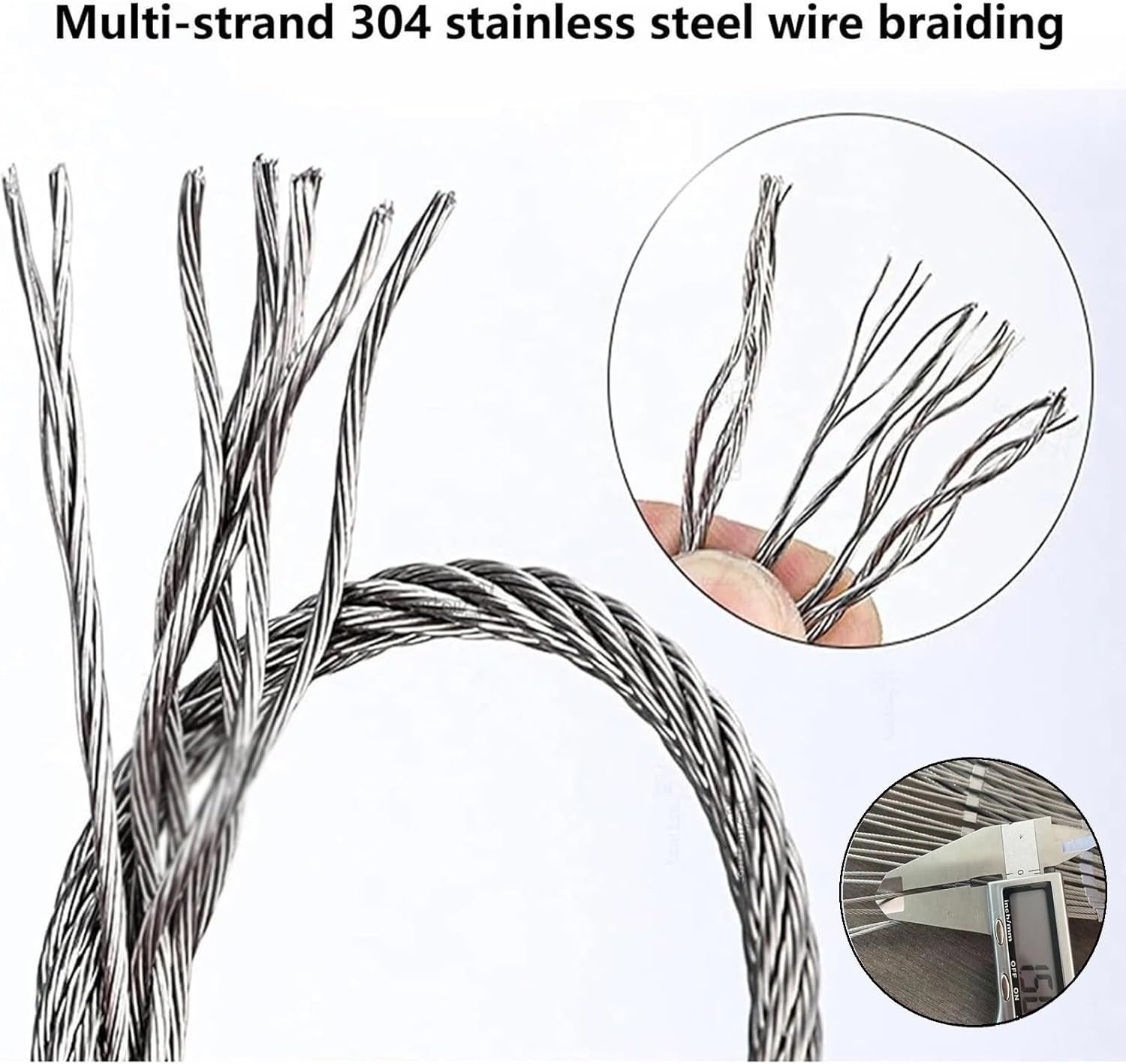 Barrera de Seguridad Flexible con Cable de Acero Inoxidable para Vallas de jardín, protección contra caídas Desde Gran Altura, Sistema de barandilla Exterior Duradero, Malla de Alta resisten