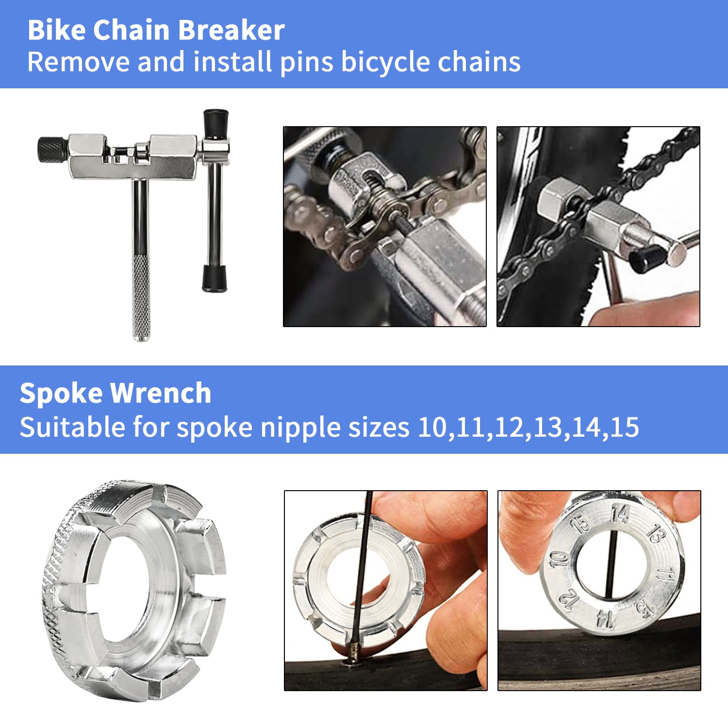 Kit D'outils De Vélo, 8 Pièces, Multifonctions, Avec Extracteur De Manivelle Fouet A Chaine 5 11 Compartiments Extracteur De Support Outil De Retrait De Rotor 88777003