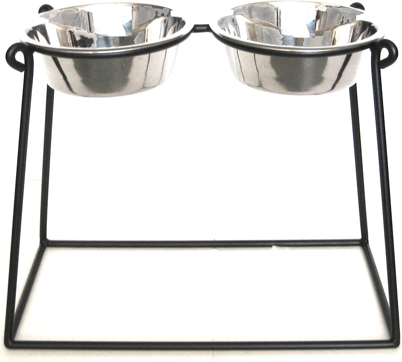 Pets Stop Pyramid Double Diner - Black - X-Large