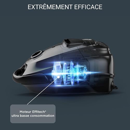 Rowenta Silence Force Effitech Aspirateur avec Sac, Basse Conso, Silencieux 57 DB(A), Filtration Haute efficacité, Rayon d'action 12 m, 4,5L RO7474EA, Rouge Tanin - 2
